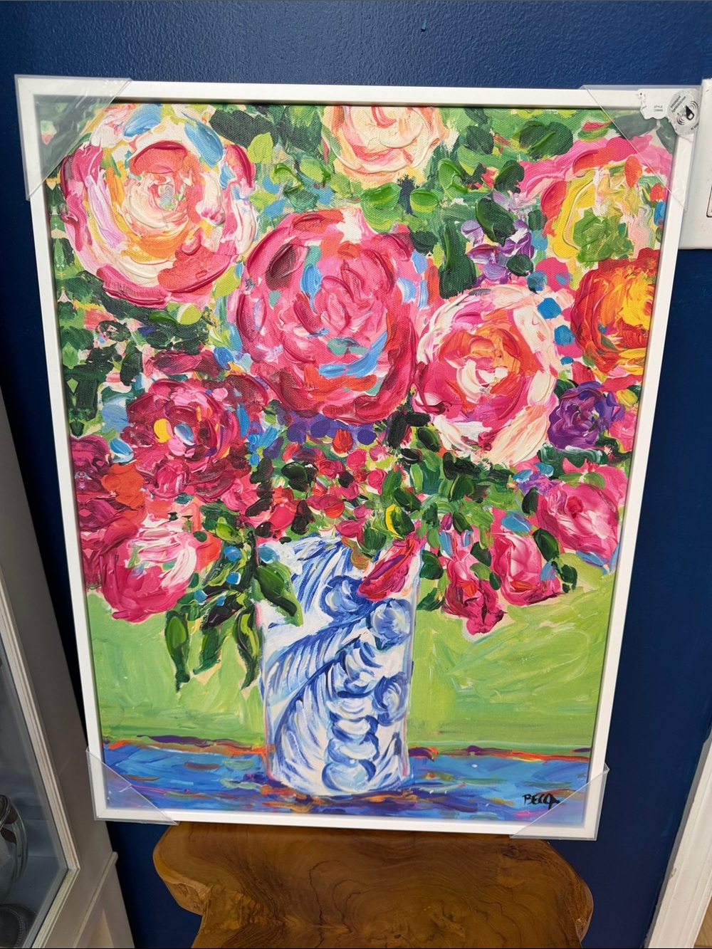 New colorful floral canvas print by Becca Speight Size 24” x 18”